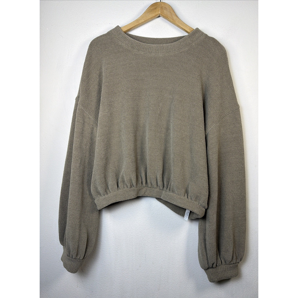 Free People Beach Women's green Pullover Sweater medium cropped streetwear NWT